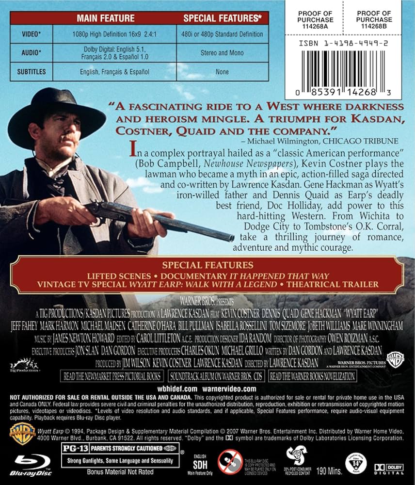 Amazon.com: Wyatt Earp [Blu-ray] : Kevin Costner: Movies & TV
